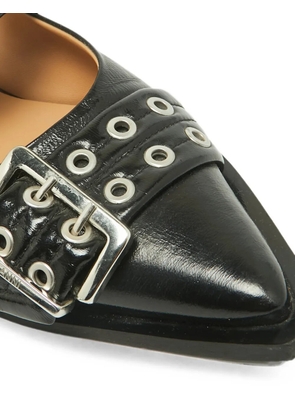GANNI buckle slingback flat pumps - Black