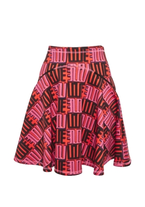 Kenzo Pre-Owned love-print flared mini skirt - Pink