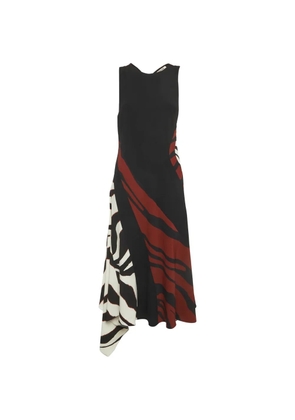 Roberto Cavalli Vintage zebra-print asymmetric dress - Black