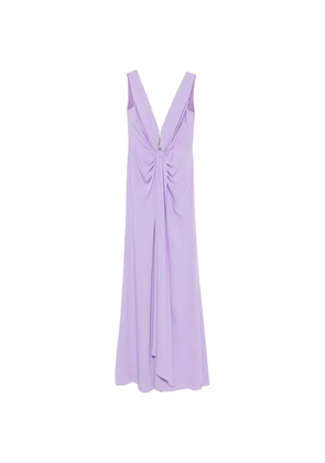 Nicole Miller crystal-embellished draped dress - Purple