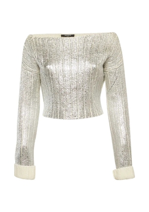 Balmain Pre-Owned ribbed-knit sweater - Silver