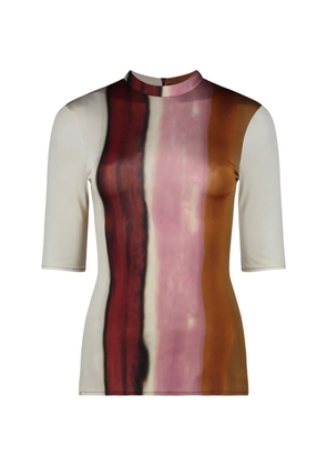 Ellery stripe-print short-sleeve T-shirt - Neutrals