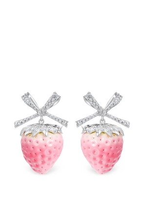 YVMIN Strawberry bow-detail earrings - Silver