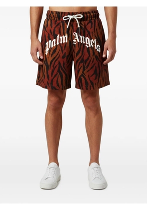 Palm Angels tiger-pattern shorts - Brown