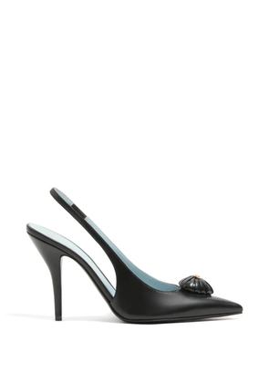 Valentino Garavani Coeur Royal slingback pumps in kidskin 75mm - Black