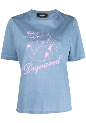 DSQUARED2 graphic-print cotton T-shirt - Blue