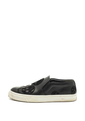 Alexander McQueen Pre-Owned Skull leather slip-on sneakers - Black
