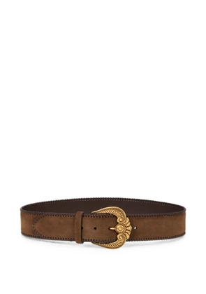 ETRO suede belt with Paisley buckle - Brown
