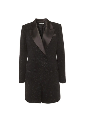 Self-Portrait 2021 tweed bouclé playsuit - Black