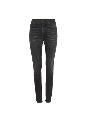 Saint Laurent Pre-Owned frayed-hem jeans - Black