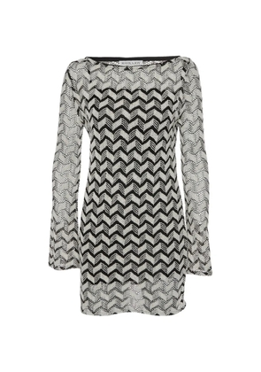 Shona Joy chevron crochet mini dress - White
