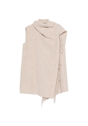 Fabiana Filippi fringe-trim sleeveless jacket - Neutrals