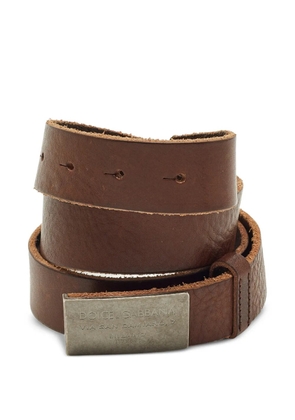 Dolce & Gabbana Pre-Owned DG Logo plaque belt - Brown