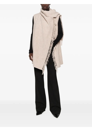Fabiana Filippi fringe-trim sleeveless jacket - Neutrals