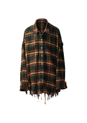 R13 distressed check-pattern shirt - Green