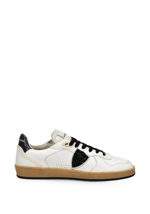 Philippe Model Paris glitter-patchwork leather sneakers - White