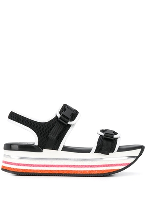 Hogan H222 platform mesh sandals - Black