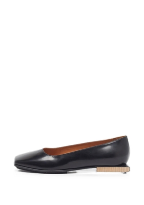 Maison Martin Margiela Pre-Owned square-toe leather ballet flats - Black