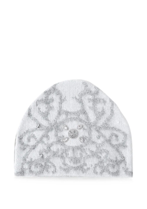 BIRTH OF ROYAL CHILD crystal-embellished beanie hat - White