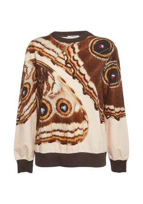 Givenchy Pre-Owned butterfly-print crew-neck hoodie - Neutrals