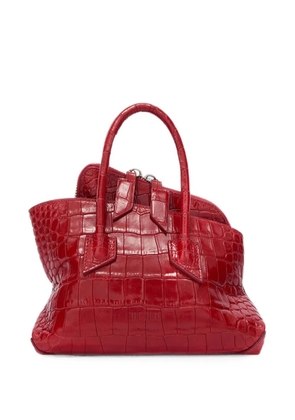 The Attico crocodile-effect tote bag - Red