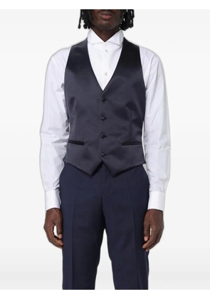 Emporio Armani single-breasted satin waistcoat - Black