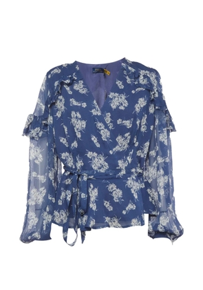 Polo Ralph Lauren Vintage floral-print ruffled-ends blouse - Blue