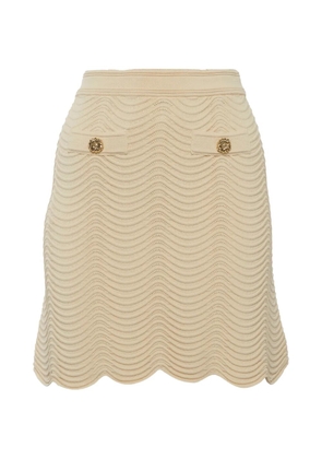 SANDRO textured-knit scalloped-hem mini skirt - Neutrals