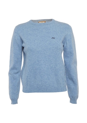 Burberry Pre-Owned logo-embroidered crew-neck sweater - Blue