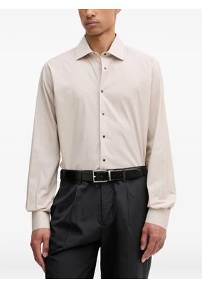 Karl Lagerfeld logo-plaque long-sleeve shirt - Neutrals