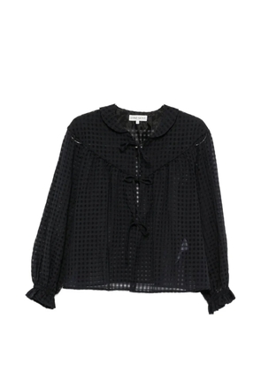 Stine Goya gingham tie-fastening blouse - Black