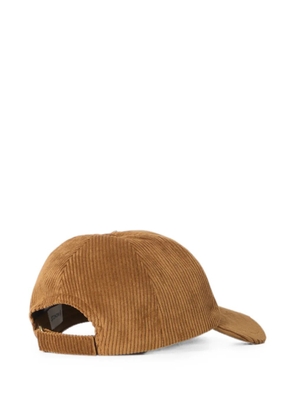 Moncler logo-patch corduroy baseball cap - Brown