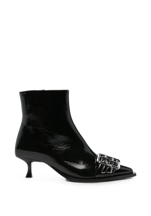 GANNI buckle-detail pointed-toe ankle boots - Black