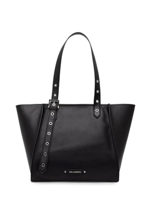Karl Lagerfeld buckle-detail eyelet-embellished tote bag - Black