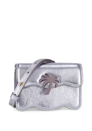 Palm Angels Palm metallic-leather crossbody bag - Silver