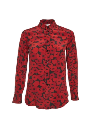 Saint Laurent Pre-Owned floral-print silk shirt - Red