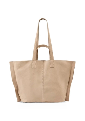 AllSaints Lutece suede-finish panelled tote bag - Neutrals