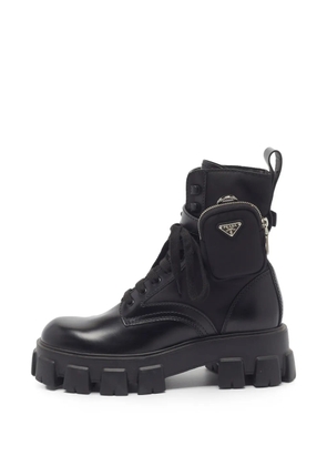 Prada Pre-Owned Monolith pouch combat boots - Black