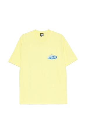 Stüssy Wave Oval logo-print T-shirt - Yellow
