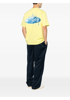 Stüssy Wave Oval logo-print T-shirt - Yellow