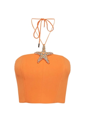 David Koma starfish-detail corset top - Orange