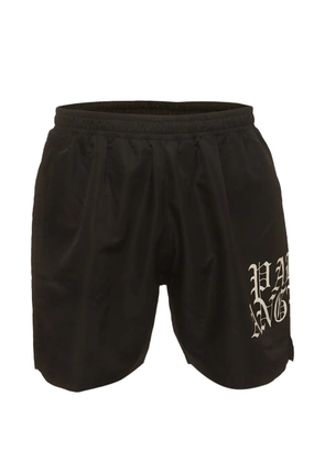 Palm Angels logo-print track shorts - Black