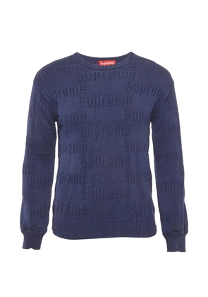 Supreme logo-pattern sweater - Blue