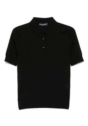 Dolce & Gabbana fine-knit polo top - Black