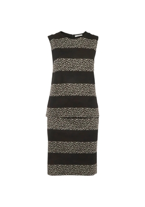 Max Mara leopard-print panelled mini skirt and top set - Black