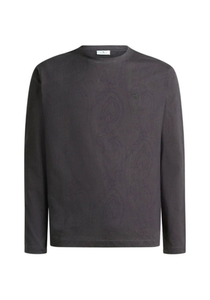 ETRO cotton-jersey sweater with Arnica-motif - Grey