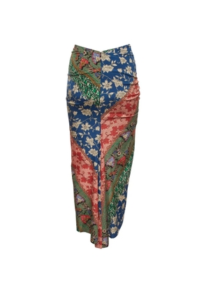Veronica Beard floral-print midi skirt - Blue