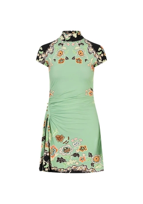 Roberto Cavalli floral-print mini dress - Green