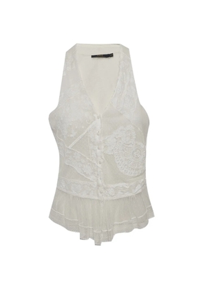 Polo Ralph Lauren Vintage V-neck floral-lace blouse - White