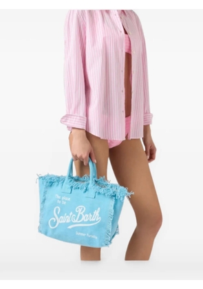MC2 Saint Barth Colette fringed logo-print tote bag - Blue
